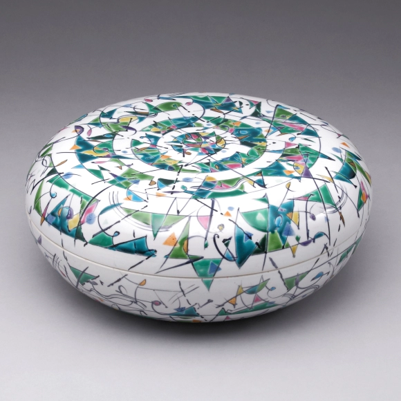 色絵幾何文陶筥(齊田 博)｜ギャラリージャパン