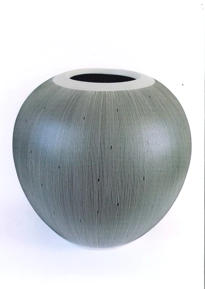 Jar with Colored Slip and "drizzle" Design