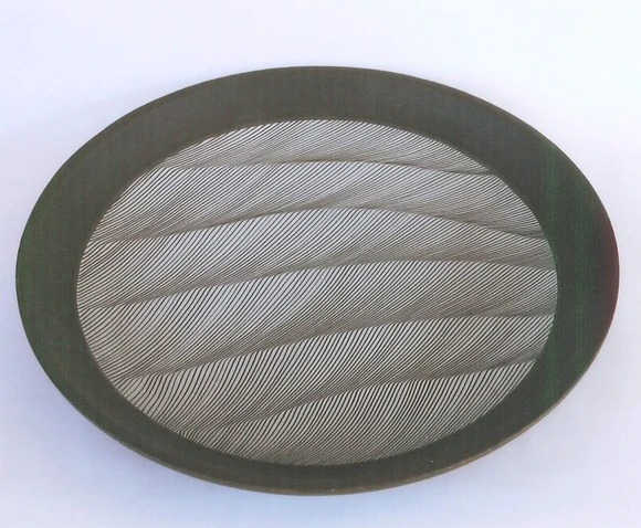 Plate with Wave Design in Colored Slip