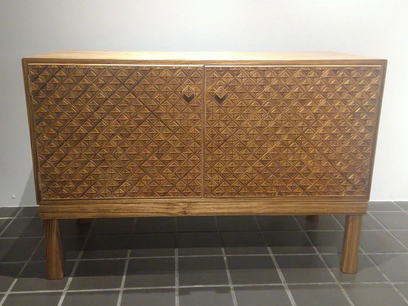 Zebrawood display cabinet