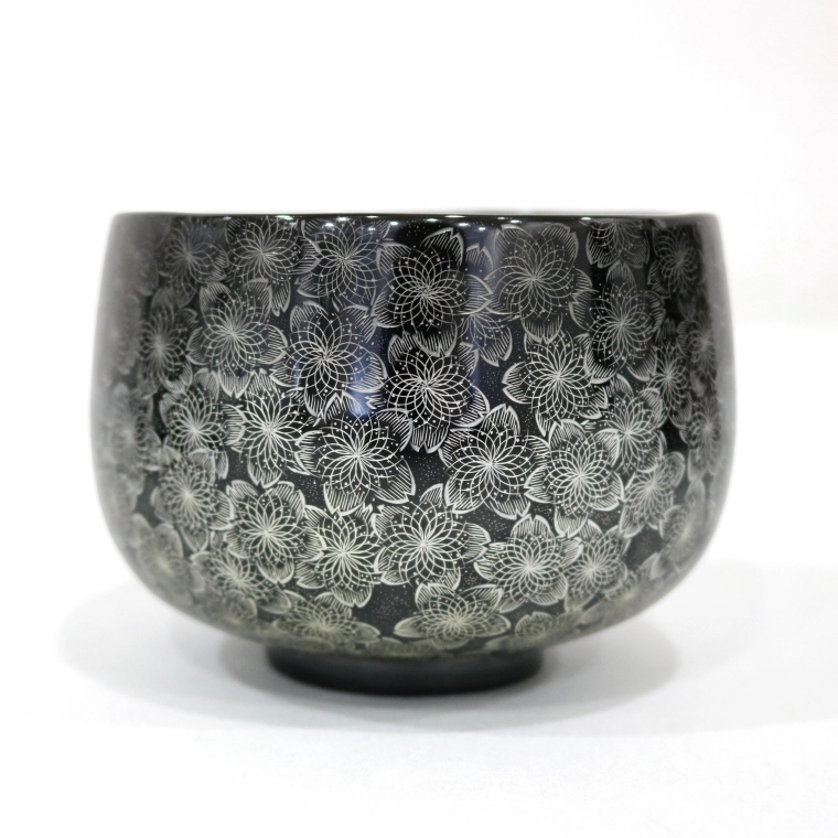 photo Tea Utensil Box with Cherry Blossom Design in Chinkin and Inlay