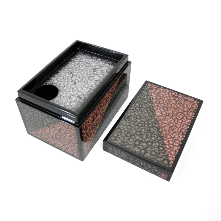 photo Tea Utensil Box with Cherry Blossom Design in Chinkin and Inlay