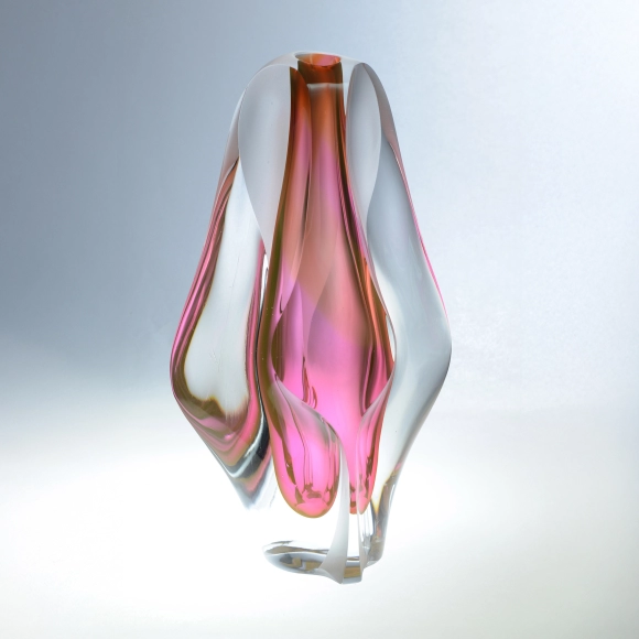 ガラス工芸 日本工芸会員 大槻洋介作 置物 V R6828 ガラス工芸 日本