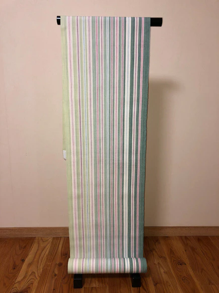 Hand-spun Kokura Weave Obi Sash "Blooming Hydrangea"