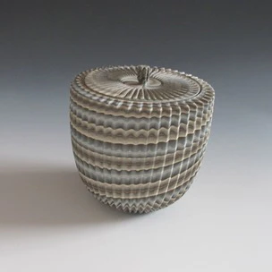 Marbled Water Jar with Ridges