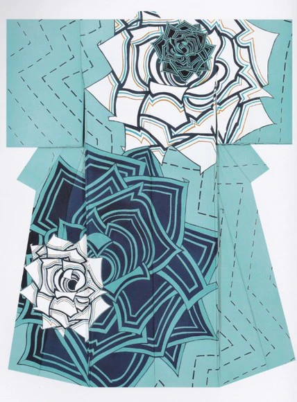 Stencil Dye Kimono 