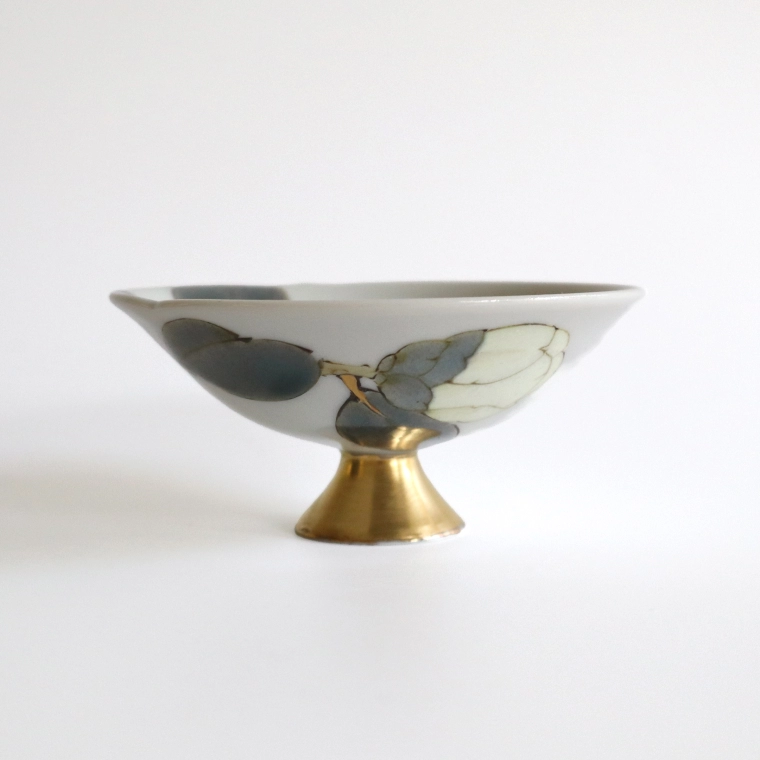 photo Footed Sake Cup "Camellia Mohri Shiratama" 