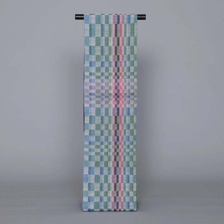 photo Bamboo Paper Cloth Obi Sash "Blooming on the Water Surface"