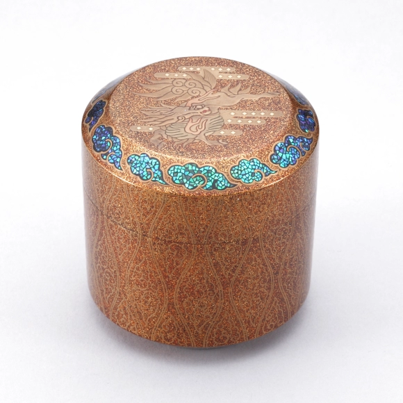 時代　蒔絵　飾り棚　茗荷　木箱入 時代蒔絵飾り棚茗荷木箱入