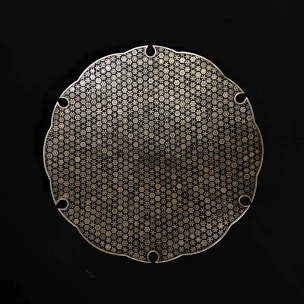 Dish with Snow and Flower Design in Damascene Inlay