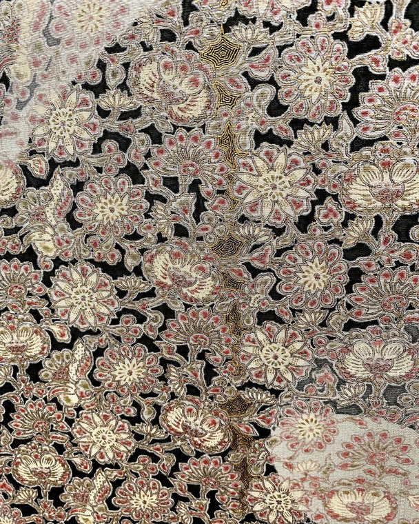 photo Sarasa Textile with Chinese Arabesque Pattern -Winter-