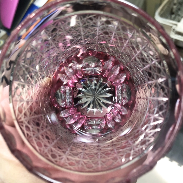 photo 菊籠目に菊繋ぎタンブラー　金赤