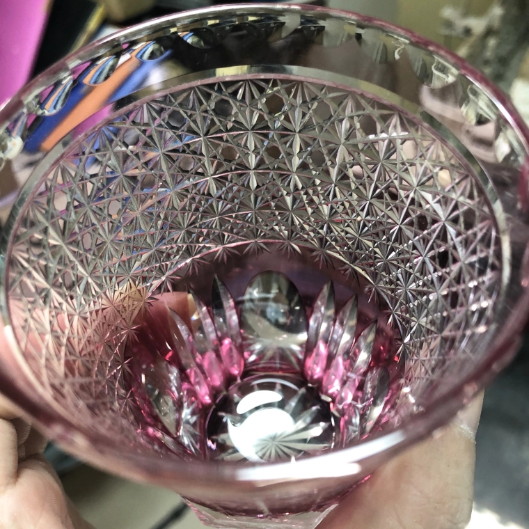 photo 菊籠目に菊繋ぎタンブラー　金赤