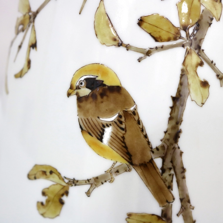 写真：柘榴に鵙図