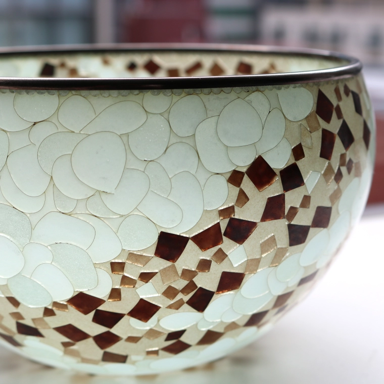 photo Plique-a-jour Bowl "Thoughts"