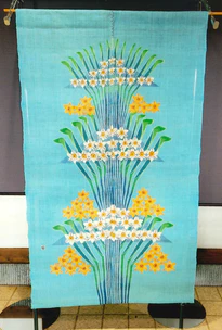 新品】 作家作品 のれん 「涼」 うぐいす色 新品】 作家作品