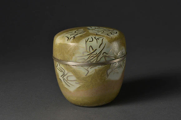 Cloisonne Tea Container Using Thick Wires "Fukusa Straw"