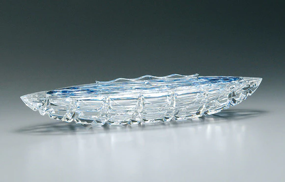 硝子切子蓋物「大海」