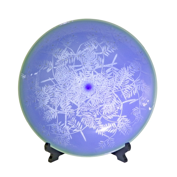 なます皿　瑠璃釉　金魚　水草　金魚藻　金彩　蛇の目　江戸　訳あり fit=scale-down,w=1200