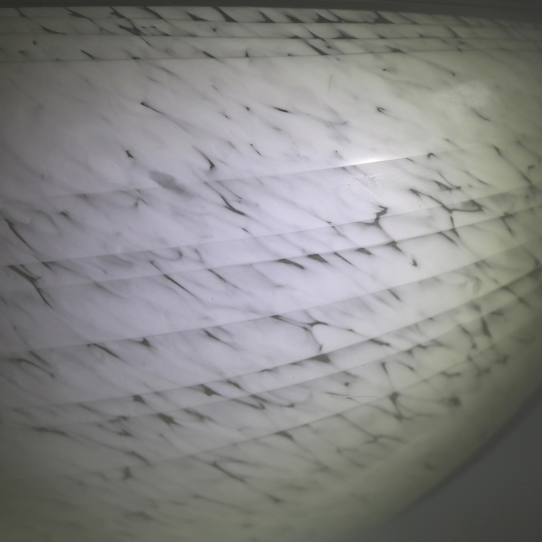 photo Glass Jar with Engraved Line Decoration "Pure White"