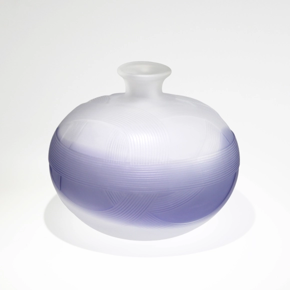線刻硝子花器「結」