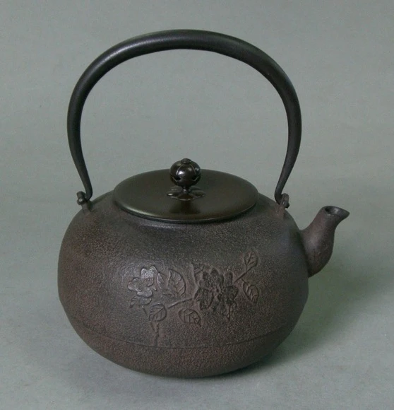 Iron Kettle with Camellia Design
