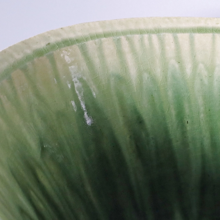 photo Flower Vessel with Green Glaze