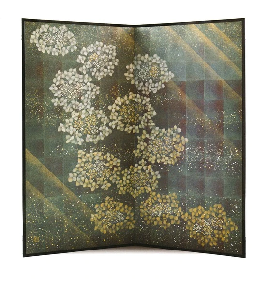 屏風 秋月種樹 襖書風屏風 屏風 秋月種樹 襖書風屏風