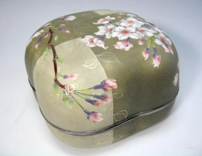 photo Wired Cloisonné Square Lidded Container 
