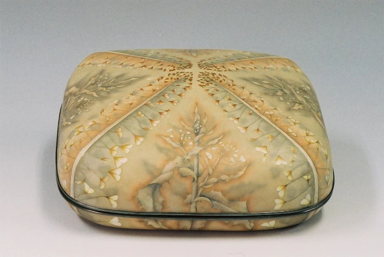photo Wired Cloisonné Square Lidded Container