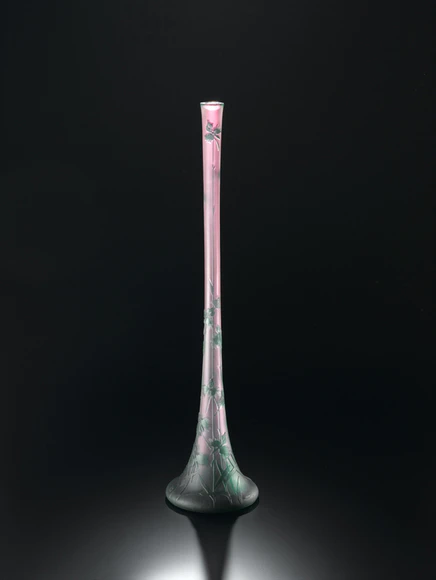 鷺草紋鶴首花器