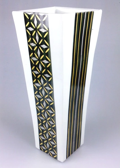 Flower Vessel with Underglaze Gold and Silver Decoration