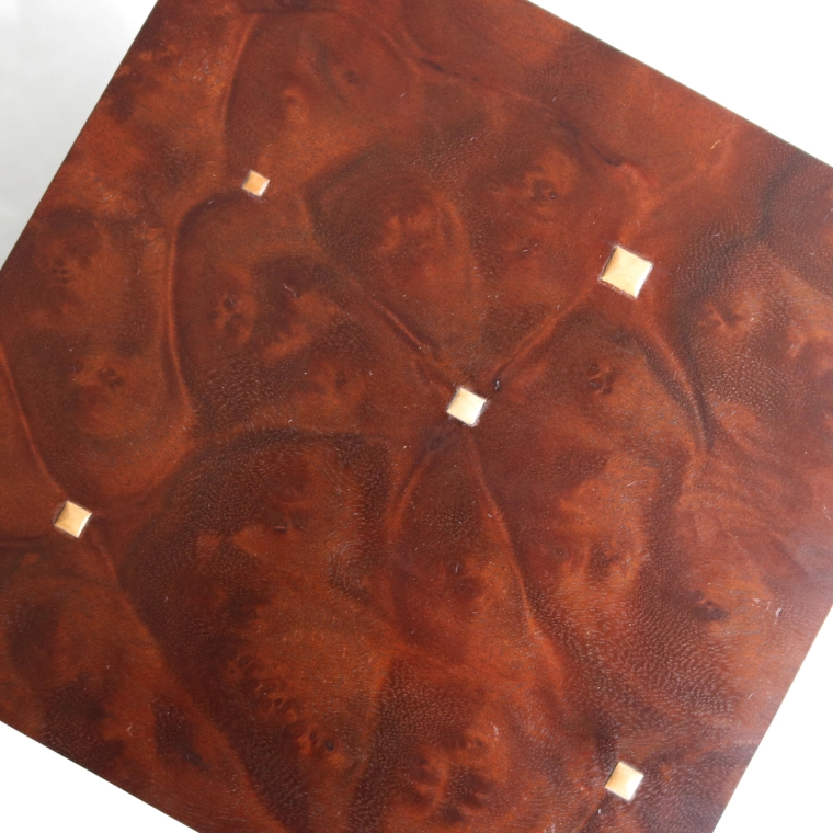 photo Box of Camphor and Horse Chestnut Wood with Inlay Decoration