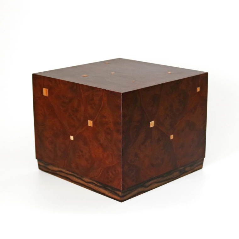 photo Box of Camphor and Horse Chestnut Wood with Inlay Decoration