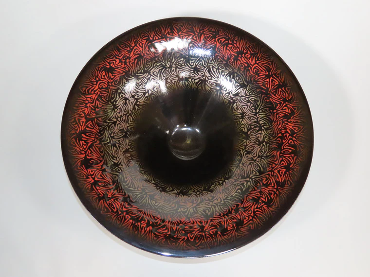 photo Iron Glaze Red Geometric Patterned Bowl