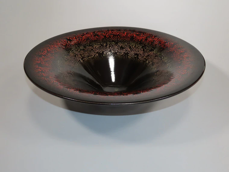 photo Iron Glaze Red Geometric Patterned Bowl