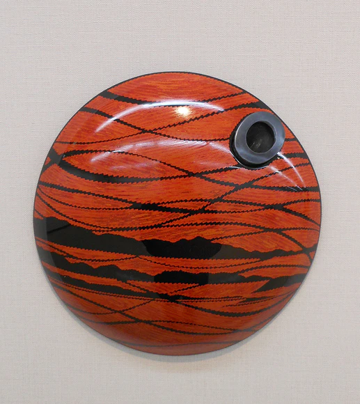 Metal Body Flower Vase with Design in Kinma "Sunset Sky in Winter"