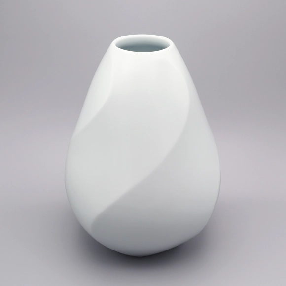 White Porcelain Twist Faceted Jar