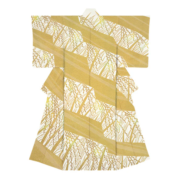Kimono with Design in Sekidashi Style Yūzen Dyeing "Kofu Shurei (Gentle Autumn Breeze)"