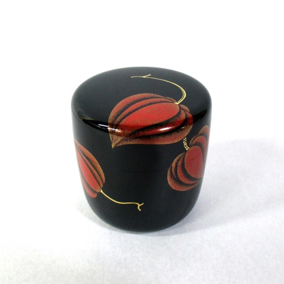 Tall Tea Caddy with Design in Makie "Japanese Bladder Cherry"