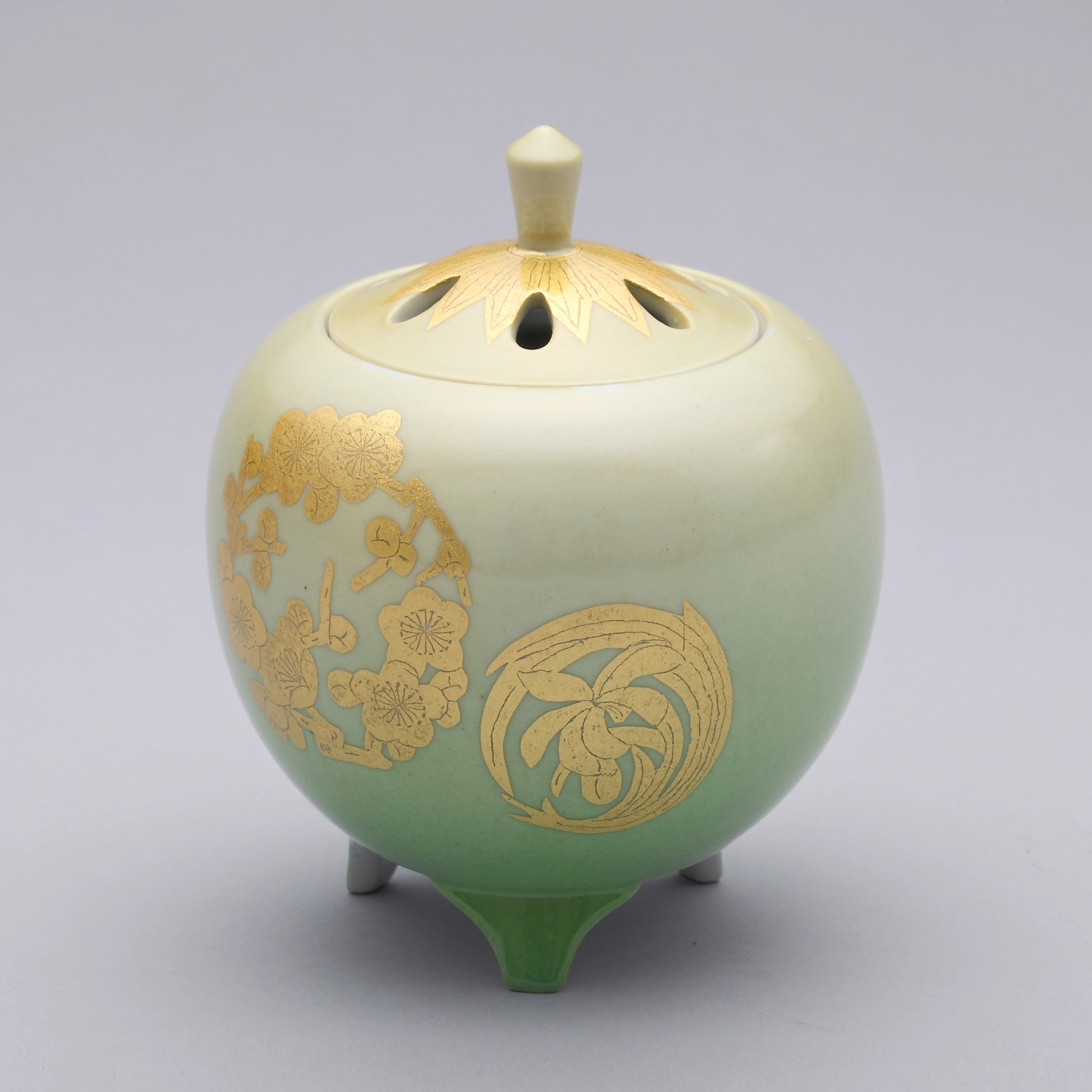 釉裏金彩四君子丸紋 香炉(吉田 美統)｜ギャラリージャパン