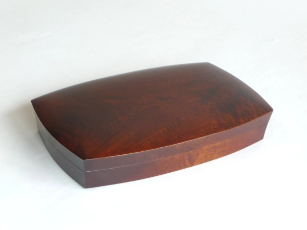 Hollowed Box of Black Walnut Coated with Urushi Lacquer