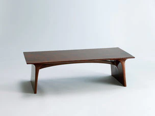 Low table of black walnut coated with urushi.