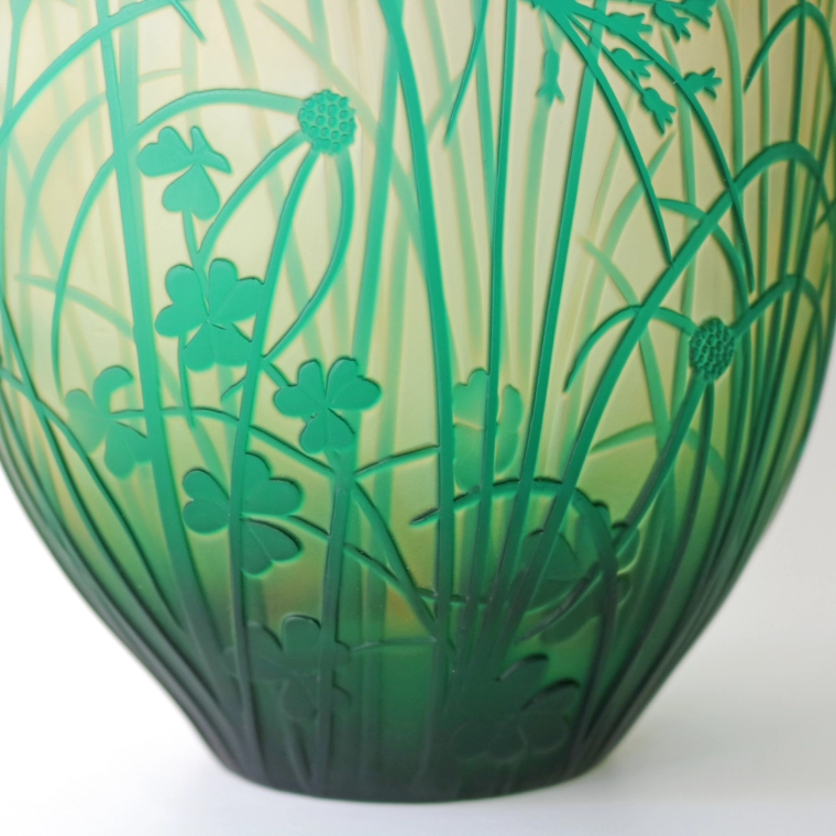 photo Sandblasted Vase "Summer Grass"