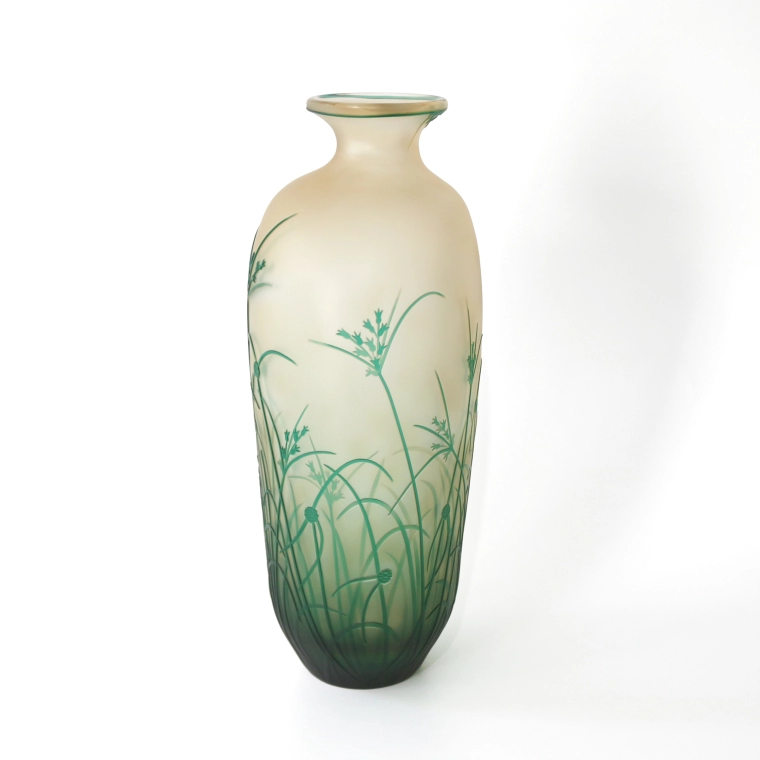 photo Sandblasted Vase "Summer Grass"