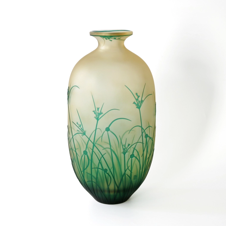photo Sandblasted Vase "Summer Grass"