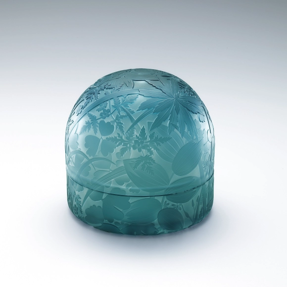 値下げしました　サンドブラスト用花器 サンドブラスト「緑雨」(大住 実奈子)｜ギャラリージャパン