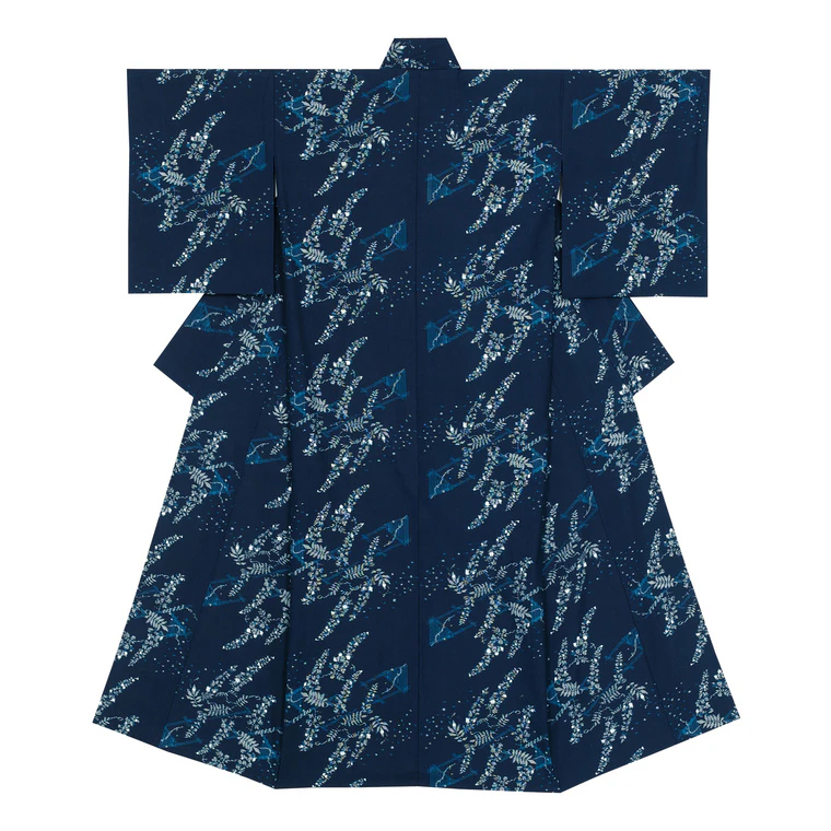 photo Kimono of Kurume kasuri. “Pleasant wind”