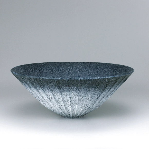 Shino dark blue flower vessel.