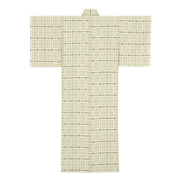 風通織木綿着物「秋耕」
